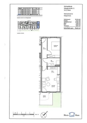 590-19 Nidegger Str. 11, Bonn-Endenich – 2 Zimmer, 58,60 m², Grundmiete: 770,00 € - Foto 4