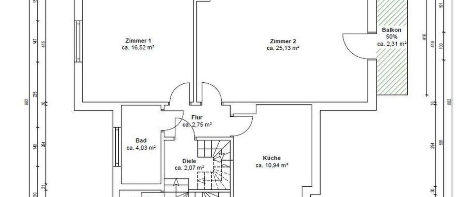 Freundliche 2-Zimmer-Altbau-Wohnung mit Balkon und EBK - Foto 1