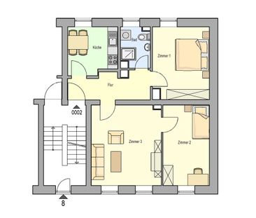 Zwei Zimmer, Wohnküche. Küche, Bad mit Fenster und Rolläden, Dusche... - Photo 2