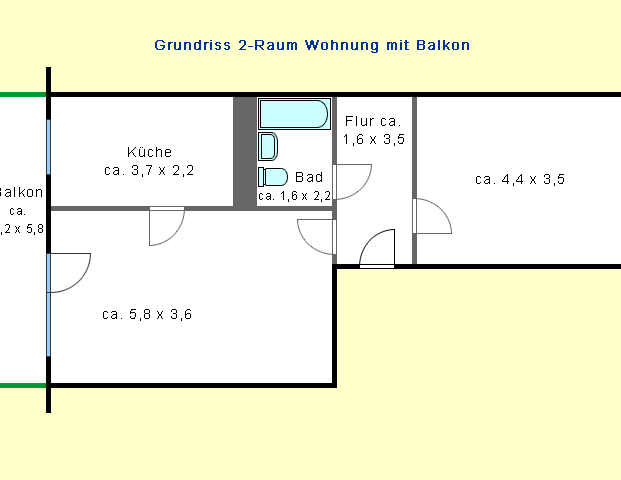2-Raum-Wohnung mit Südbalkon - Foto 1