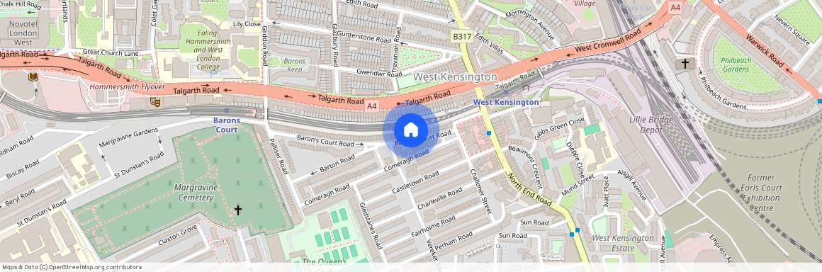 Barons Court Road, West Kensington, London, W14