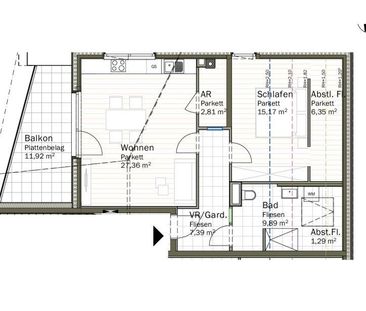ERSTBEZUG - Geförderte 2-Zimmer Wohnung im Dachgeschoss zu vergeben! - Foto 2