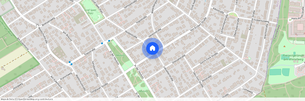 Von Erckertstrasse, 81827 München Trudering ca. 9, 9 km east of Munich-center