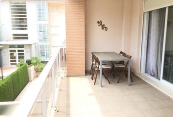 For long-term rent: apartment in Javea, Golden Garden urbanization, with 2 bedrooms and a pool.