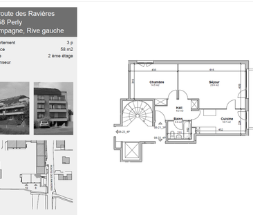 Appartement de 3 pièces au 2ème étage d'environ 58 m2 - Foto 2