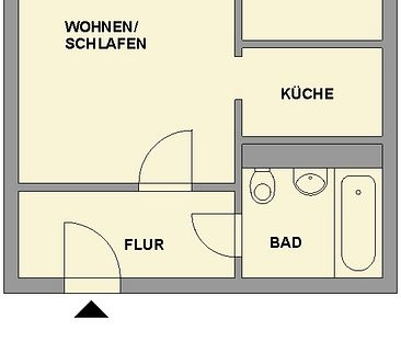 Möblierte 1-Raum-Wohnung mit Badewanne - Foto 5