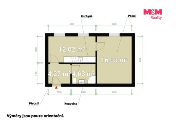 Pronájem bytu 1+1, 37 m - Fotografie 1