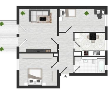 Sonnig, ruhig, gut geschnitten: 3-Zi.-Whg. mit Südbalkon in Reick - Photo 2