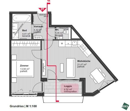 Moderne 2-Zimmer-Wohnung mit Balkon in 1050 Wien - Foto 2