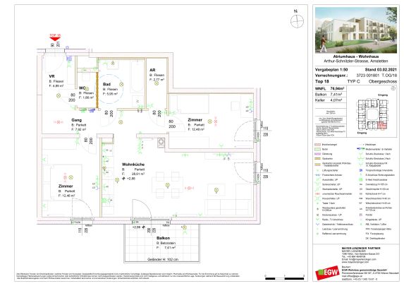 3-Zimmer-Wohnung mit Balkon, Top 18 - Foto 1