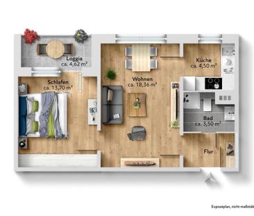Moderne 2-Raum-Wohnung mit ebenerdigem Zugang und EBK - Foto 1