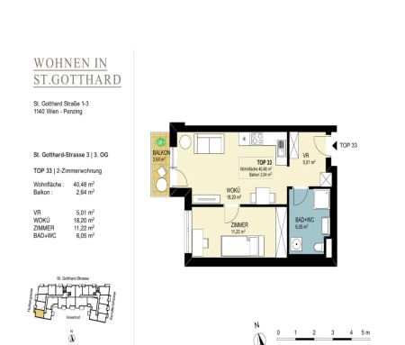 Wohnen im Herzen von Penzing - direkt bei der U3 Kendlerstraße - kompakte 2-Zimmer Wohnung mit West-Ausrichtung - Photo 4