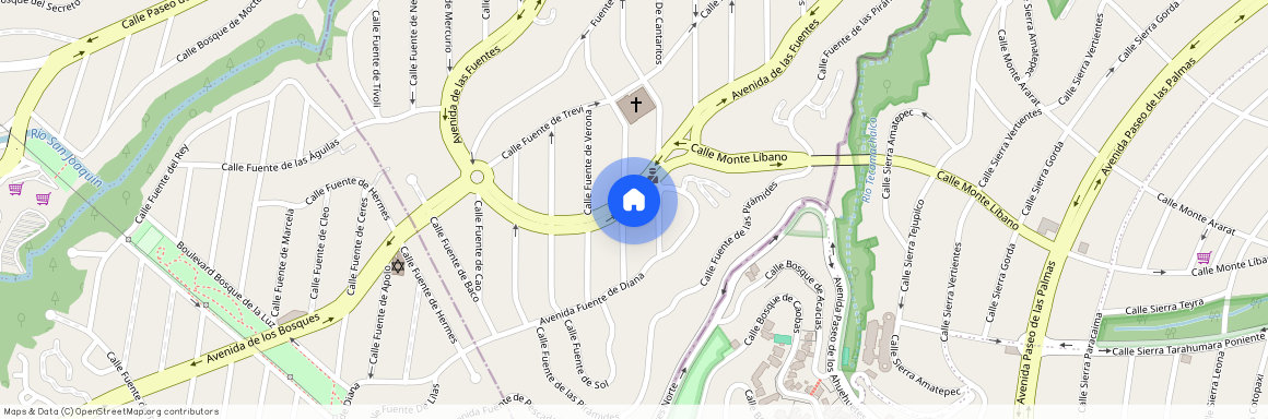 Av. de las fuentes #217, Colonia Lomas de Tecamachalco, C.P. 53950, México