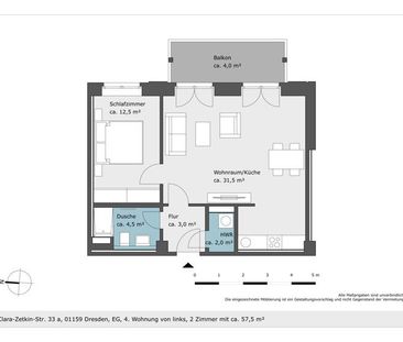 Neubau! 2-Raumwohnung mit Balkon und Einbauküche! - Foto 1