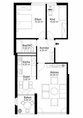 Location sans acompte - Quartier résidentiel calme près du lac avec terrasse sur le toit - Photo 1