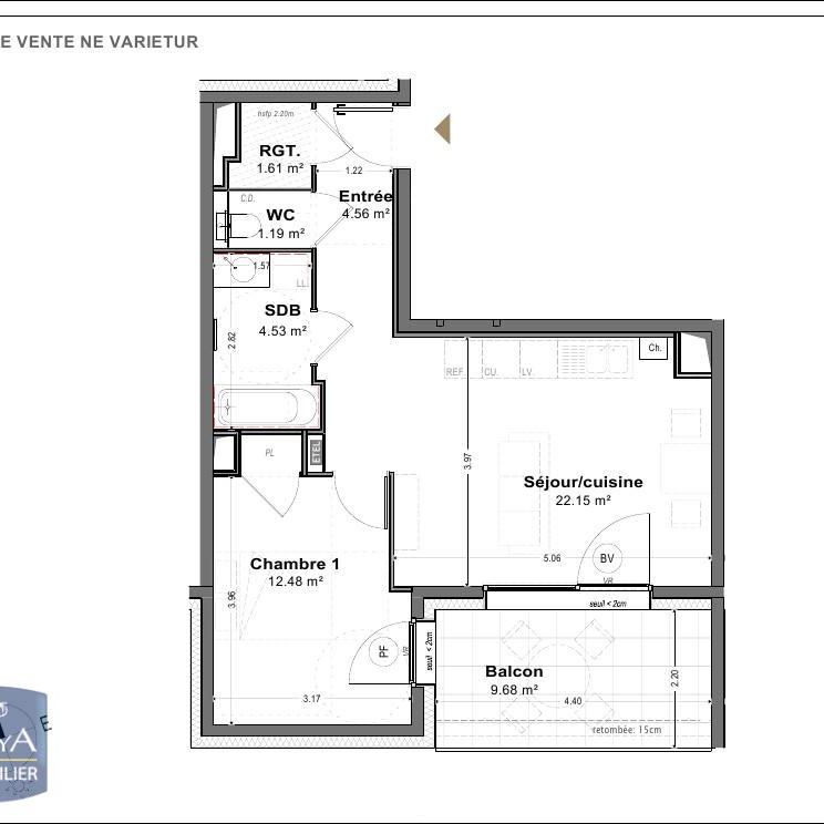 Location Appartement 2 pièces 46m² ST MARTIN D HERES 38400 - Photo 2