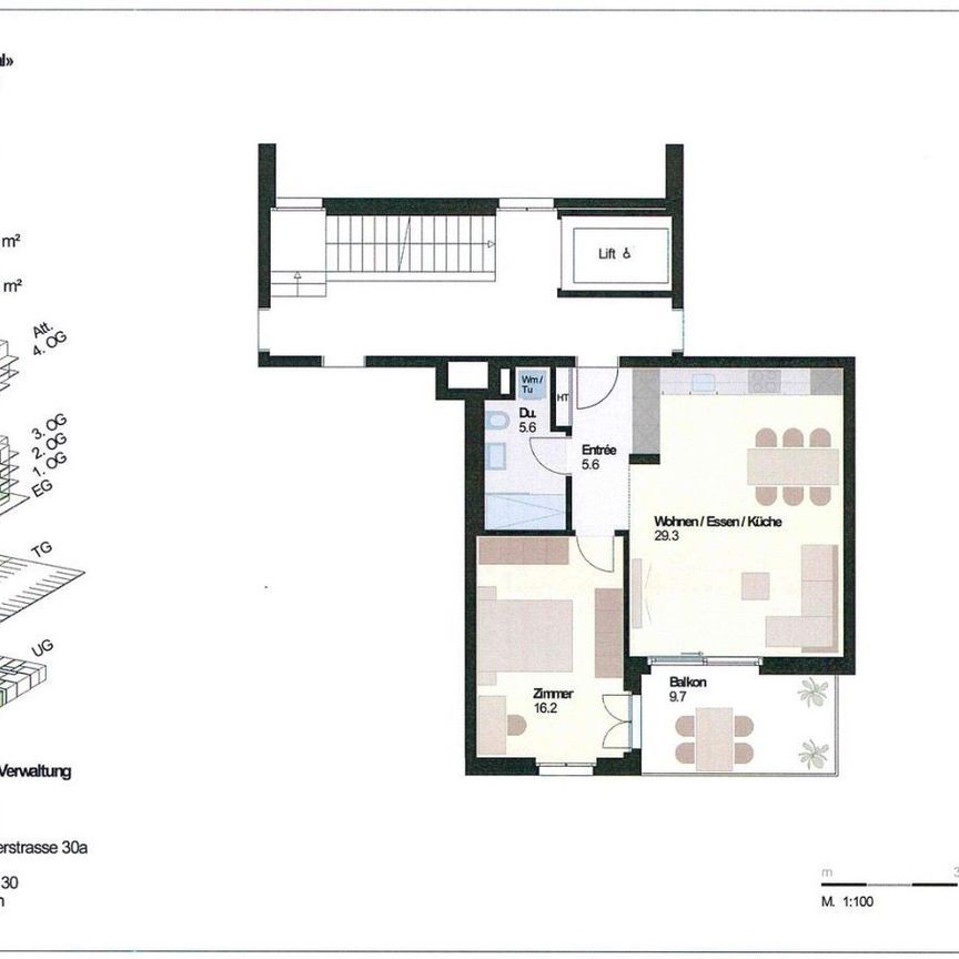 2.5 Zimmer, 60 m², 2. Stock - Photo 1