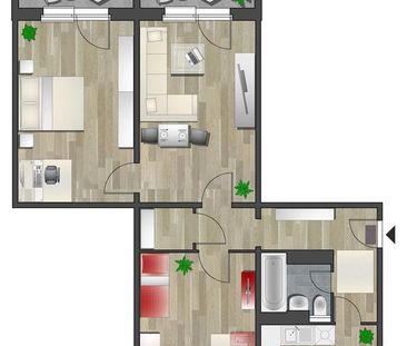 3-Raum-Wohnung in direkter Innenstadtlage mit 2 Balkonen - Photo 6