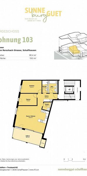 3.5-Zimmer-Neubauwohnung im Breitequartier "Sunneburgguet" - Photo 1