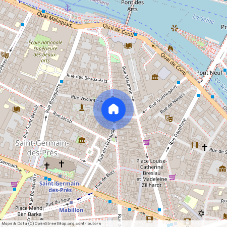 Rue Visconti entre Rue Bonaparte et Rue de Seine 75006 Paris (6e arrondissement)