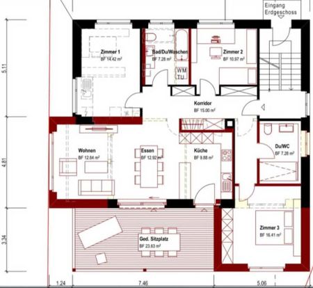 APPARTEMENT 41/2 PIÈCES À SCHACHEN (LU), MEUBLÉ, TEMPORAIRE - Photo 4