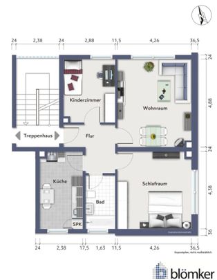 Blömker! Helle 3,5-Raum Wohnung in Gelsenkirchen-Erle! - Foto 1