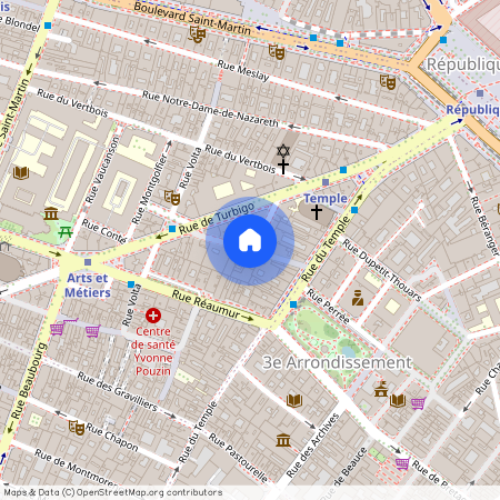 Rue des Fontaines du Temple entre rue de Turbigo et rue du Temple 75003 Paris (3e arrondissement)