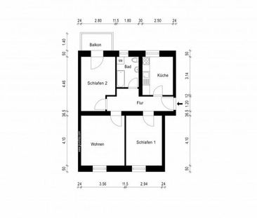 3-Raum-Wohnung mit Balkon im Grünen - Photo 2
