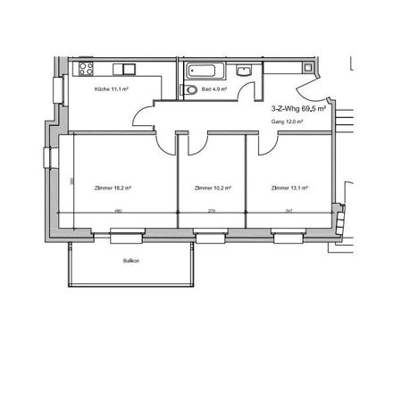 3 Zimmer, 72 m², EG - Foto 4