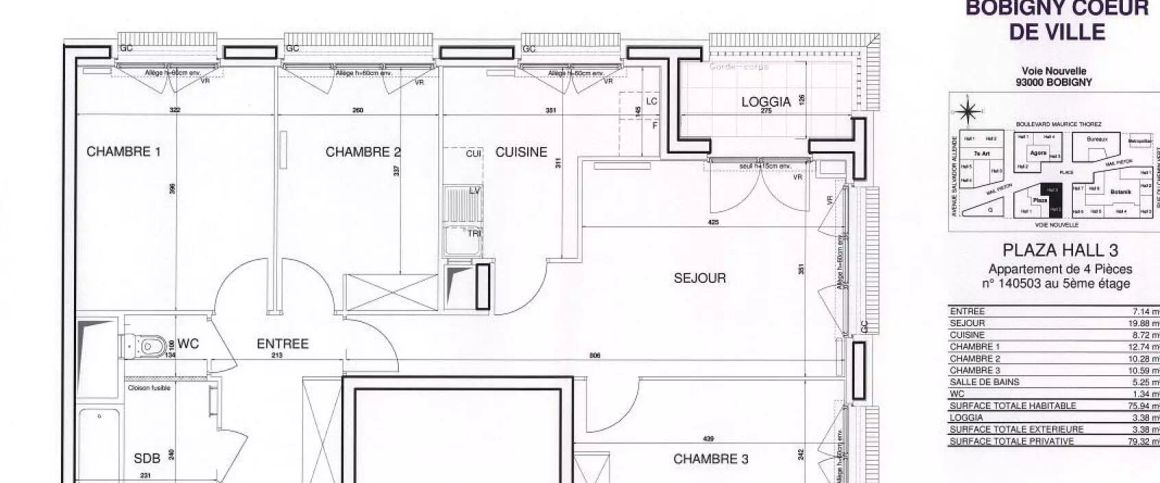 location Appartement T4 DE 76.1m² À BOBIGNY - Photo 1