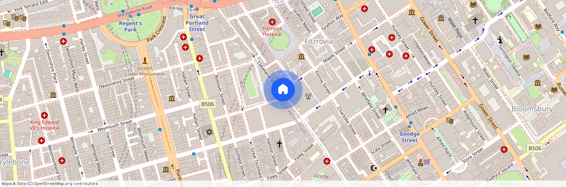 Cleveland Street, Fitzrovia & Covent Garden, W1T