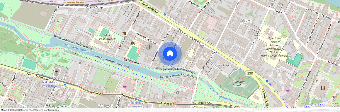 ul. Nad Kanałem, Okole, Bydgoszcz, kujawsko-pomorskie