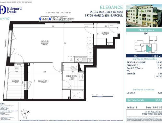 location Appartement T2 DE 50.6m² À MARCQ EN BAROEUL - Photo 1