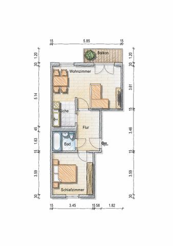 Gemütliche 2-Raum Wohnung - Photo 4