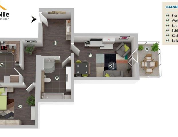 2- Zimmer EG Wohnung in Mariental mit Balkon - Photo 1