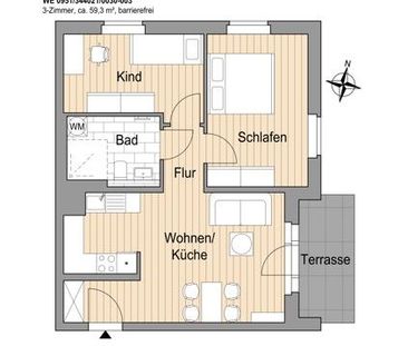 Schöne 3-Zimmer Wohnung mit Terrasse! - Foto 1