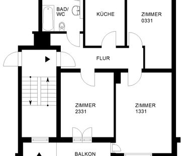 Zimmer 17,05 m² mit Balkon innerhalb einer 3er-WG // 2.OG rechts, Zimmer 1331 - Foto 1