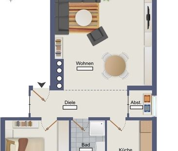 IN ZENTRUMSNÄHE VERMIETUNG EINER 2 ZIMMER - EIGENTUMSWOHNUNG IN MINDEN - Foto 1