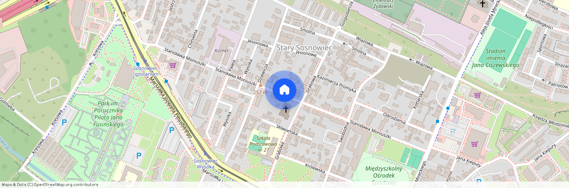 ul. Stanisława Moniuszki, Stary Sosnowiec, Sosnowiec, śląskie