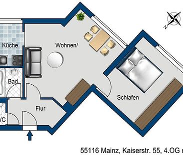 Charmante 2-Zimmer-Wohnung zu vermieten: Kernsaniert und ideal für Studenten, Paare oder Singles - Photo 1