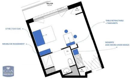 Appartement à louer 1 pièce 26.2m² - Photo 4