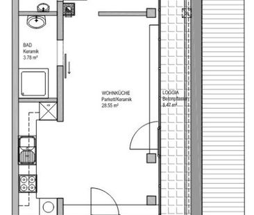 DACHGESCHOSS, INNSTRASSE, 49 m2 Neubau mit 14 m2 Loggia/Terrasse, 2... - Foto 3
