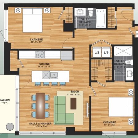 Grand 41/2 2 salle de bain - Photo 4