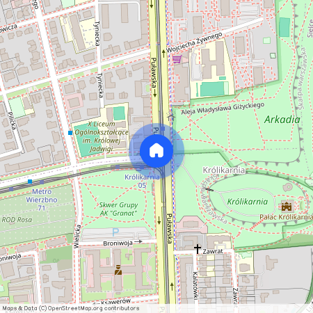 skwer Skwer Grupy AK "Granat", Ksawerów, Mokotów, Warszawa, mazowieckie