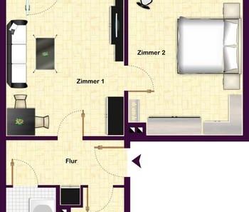 Moderne 2-Raumwohnung im Grünen - Photo 2