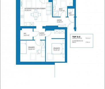 Erstbezug – geförderte Miete – Kolonieweg – 70m² – 3 Zimmer - Photo 5