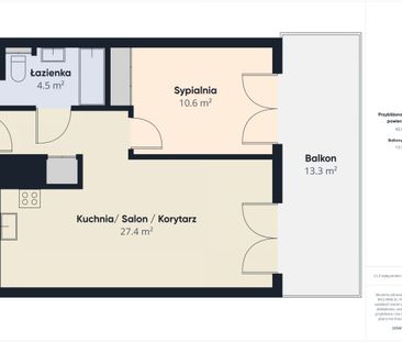 Nowoczesny, nowy 2-pokojowy apartament z tarasem ! 43.09 m² - Фото 2