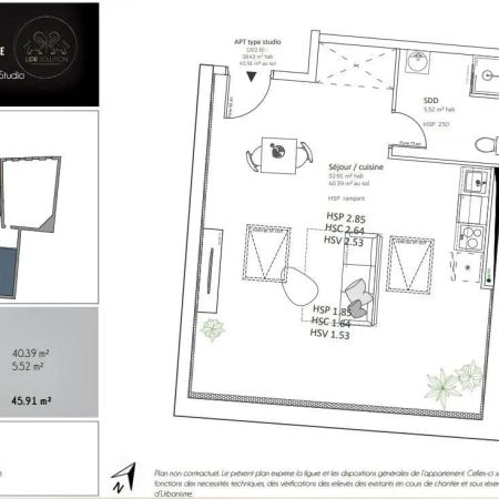 Appartement à louer 1 pièce 45.91m² - Photo 3