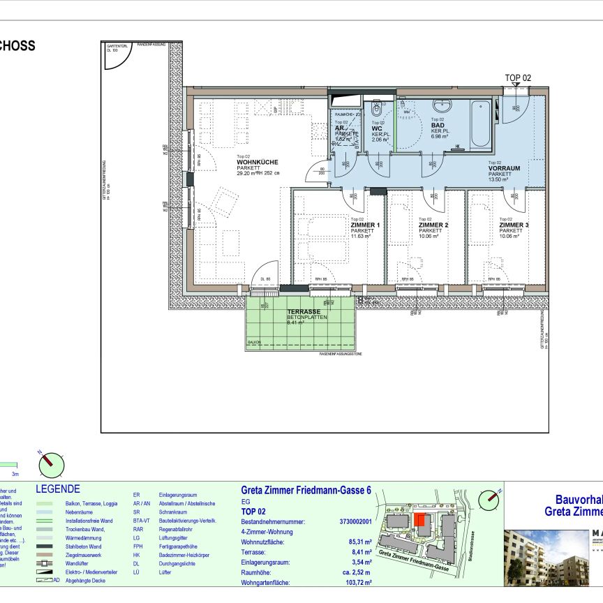 4-Zimmer-Wohnung mit Balkon, Terrasse und Garten, Top 2 - Photo 1