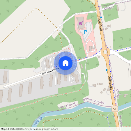 ul. Franciszka Hynka, Dywity, Dywity, olsztyński, warmińsko-mazurskie